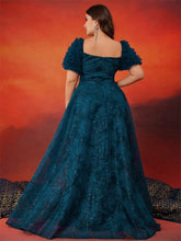 Lucyinlove Plus Size Blue Elegant Short Sleeve Blue Sequin Evening Dress Women Clothing - Xprespick